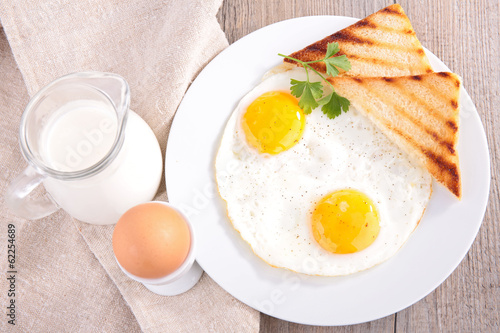 Photo: fried egg and toast fried egg and toast