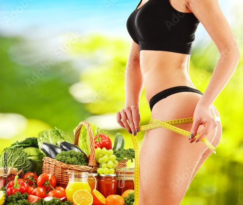 Photo: Dieting. Balanced diet based on raw organic vegetables Dieting. Balanced diet based on raw organic vegetables
