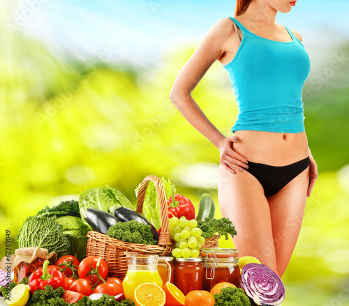 Photo: Dieting. Balanced diet based on raw organic vegetables Dieting. Balanced diet based on raw organic vegetables
