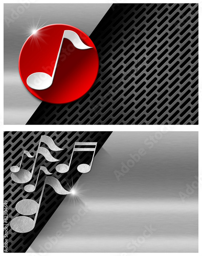 Illustration: Music Metal and Red Business Card Music Metal and Red Business Card