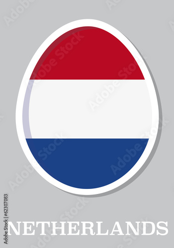 Vector: sticker flag of Netherlands in form of easter egg sticker flag of Netherlands in form of easter egg