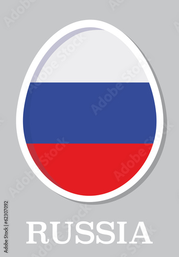 Vector: sticker flag of Russia in form of easter egg sticker flag of Russia in form of easter egg