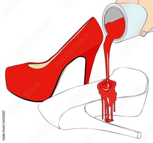 Illustration: The coloring of the shoes The coloring of the shoes