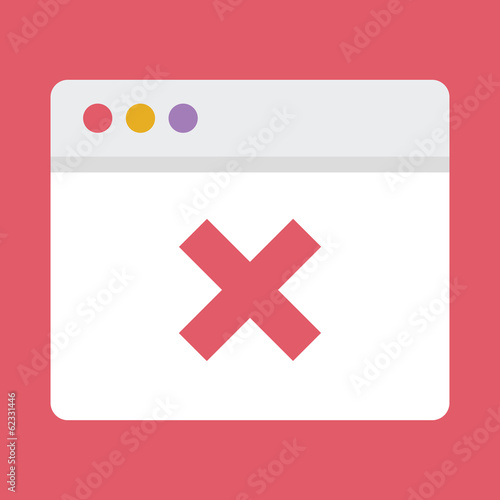Photo: Vector Browser and X Mark Icon Vector Browser and X Mark Icon