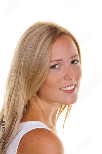 Photo: blonde Frau mit Sommersprossen blonde Frau mit Sommersprossen