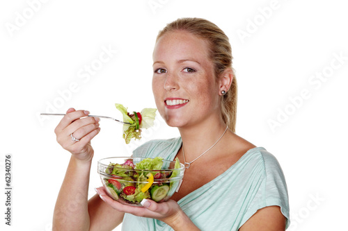 Photo: Frau mit Salat Frau mit Salat