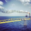oil rig from production platform blowing the gas oil rig from production platform blowing the gas