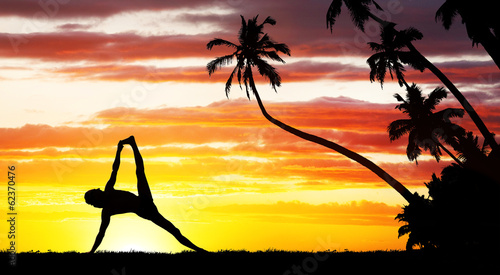 Photo: Yoga silhouette Yoga silhouette