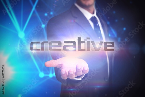 Photo: Creative against futuristic black background Creative against futuristic black background