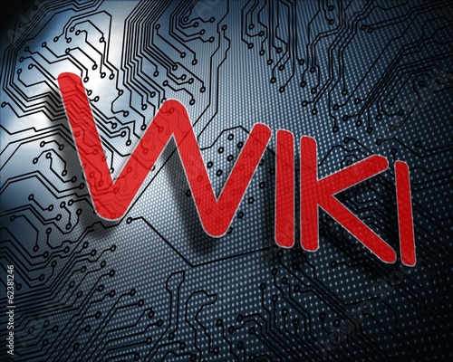 Illustration: Wiki against illustration of circuit board Wiki against illustration of circuit board