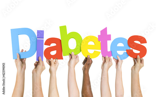 Photo: Multiethnic Group of Diverse People Holding Word Diabetes Multiethnic Group of Diverse People Holding Word Diabetes