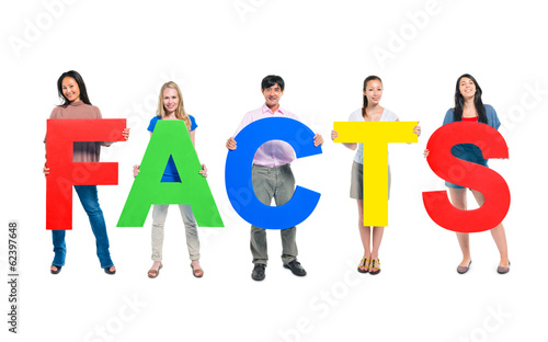 Photo: Group of World People Holding Word Facts Group of World People Holding Word Facts