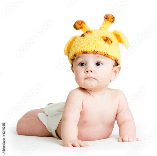 Photo: infant baby boy weared girraffe hat infant baby boy weared girraffe hat