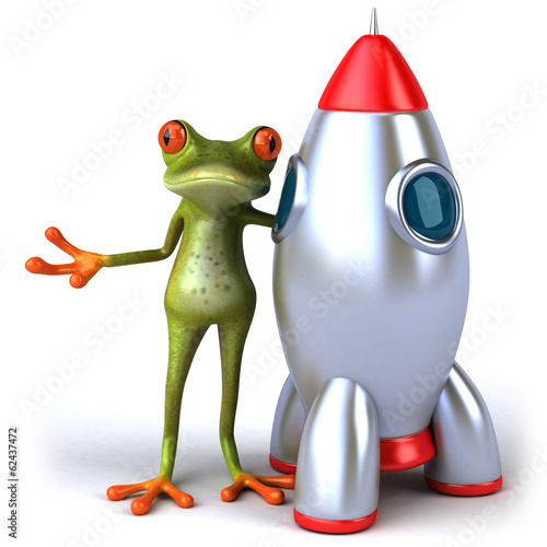 Illustration: Frog and rocket Frog and rocket