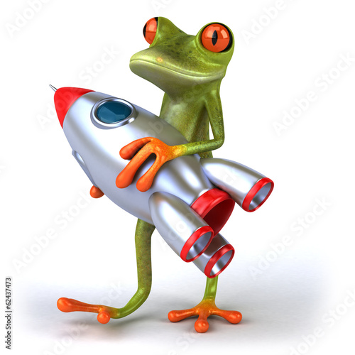 Illustration: Frog and rocket Frog and rocket