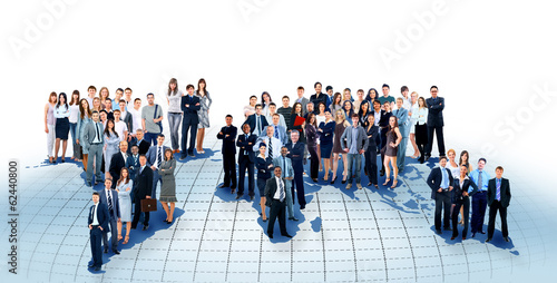 Photo: business people team with world map business people team with world map