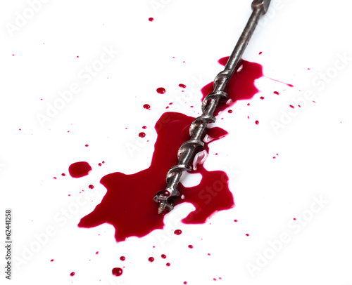 Photo: Blood on white background Blood on white background