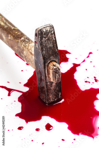 Photo: Blood on white background Blood on white background