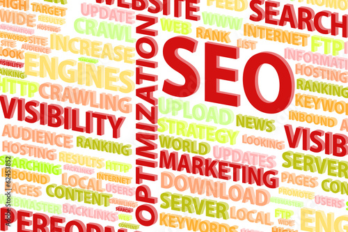 Illustration: Search Engine Optimization Word Cloud Concept Search Engine Optimization Word Cloud Concept