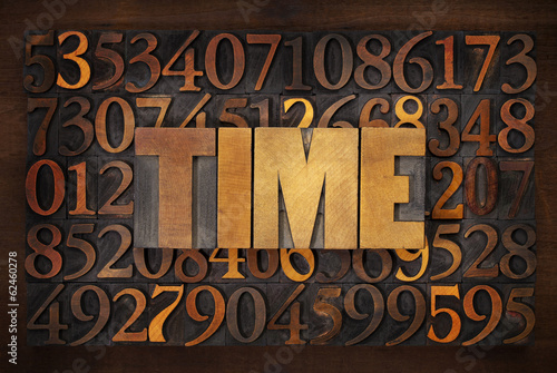 Photo: time word in wood type time word in wood type