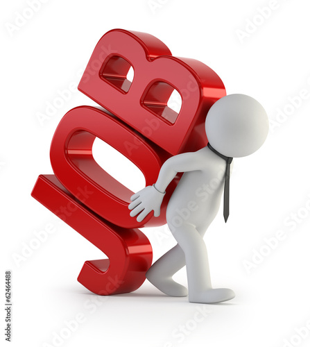 Illustration: 3d small people - carry job 3d small people - carry job