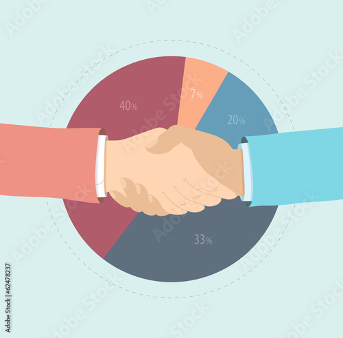 Vector: Market share agreement flat illustration Market share agreement flat illustration