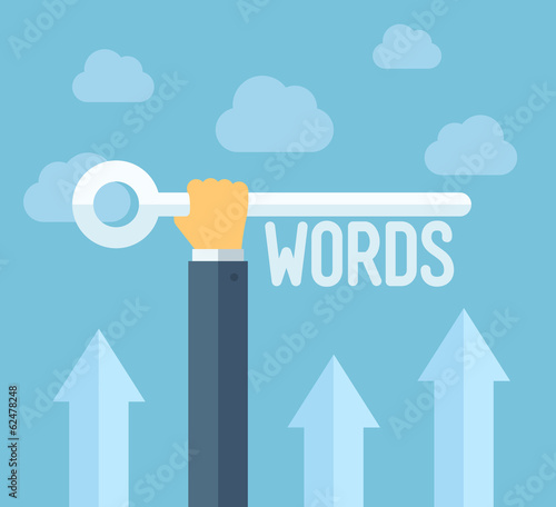 Vector: SEO keywords flat illustration concept SEO keywords flat illustration concept