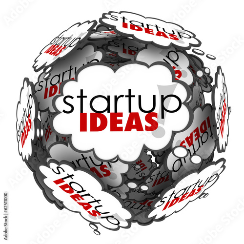 Illustration: Startup Ideas Thought Cloud Brainstorm New Business Company Laun Startup Ideas Thought Cloud Brainstorm New Business Company Laun