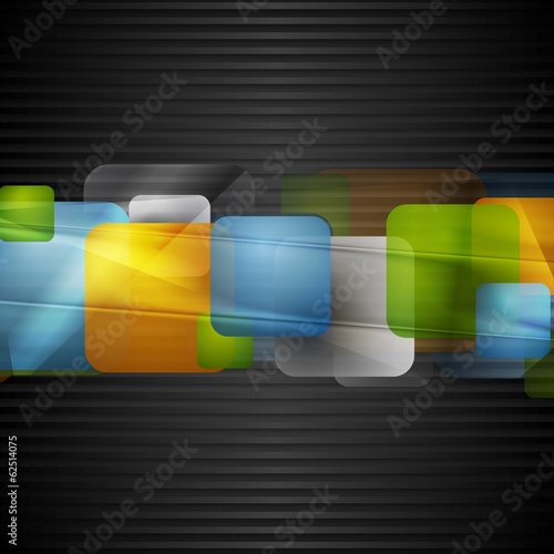 Vector: Bright squares on the dark striped background Bright squares on the dark striped background
