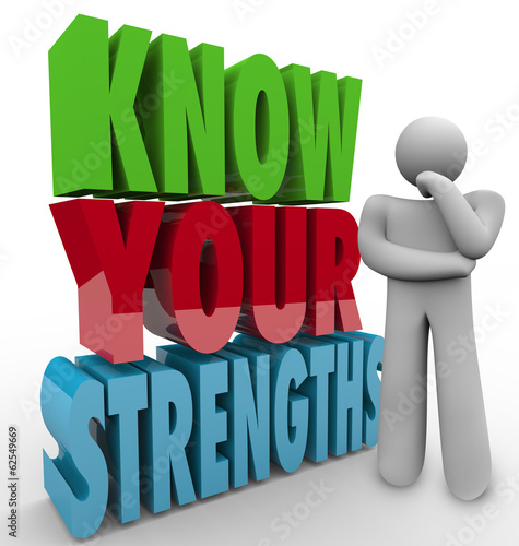 Illustration: Know Your Strengths Person Thinking Special Skills Competitive A Know Your Strengths Person Thinking Special Skills Competitive A