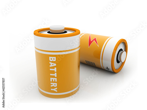 Illustration: 3d battery. 3d battery.