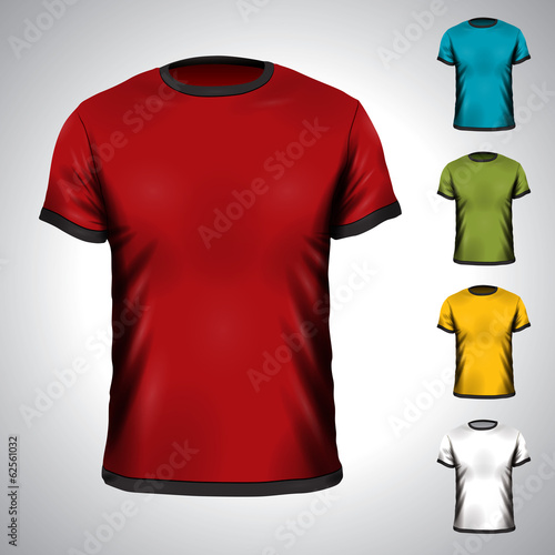 Vector: Vector T-Shirt design template in various colors. Vector T-Shirt design template in various colors.