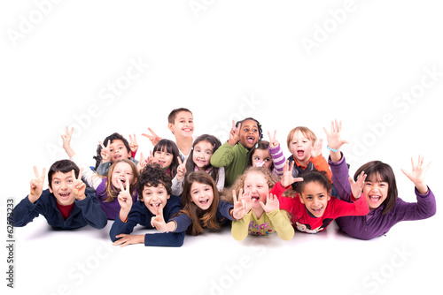 Photo: Group of children making faces Group of children making faces