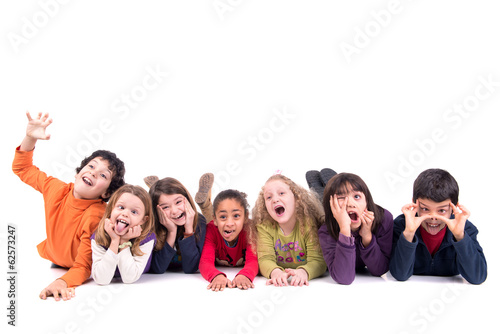 Photo: Group of children making faces Group of children making faces