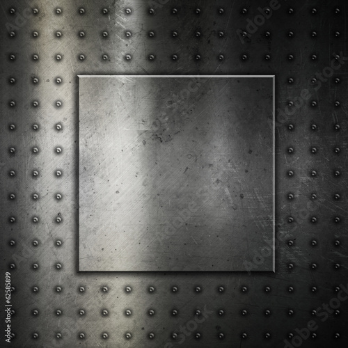 Illustration: Studded metal background Studded metal background