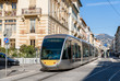 Tram on a street of Nice - French Riviera Tram on a street of Nice - French Riviera