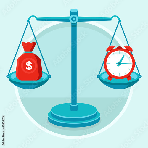 Vector: Time is money - vector concept in flat style Time is money - vector concept in flat style