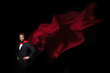 super hero business man in red cape super hero business man in red cape