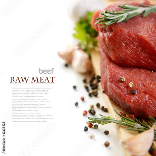 Photo: raw meat and vegetables raw meat and vegetables