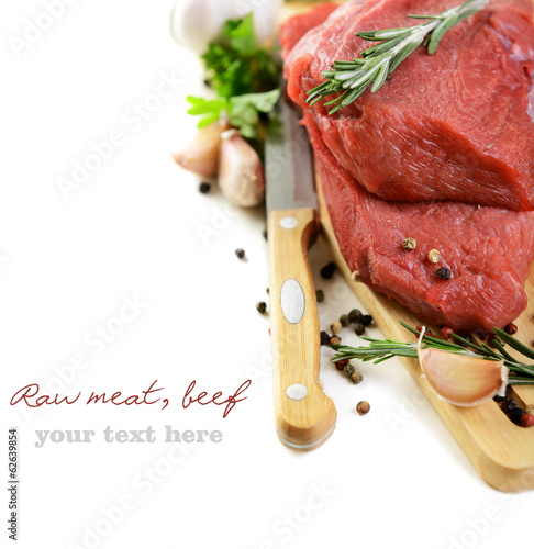 Photo: raw meat and vegetables raw meat and vegetables