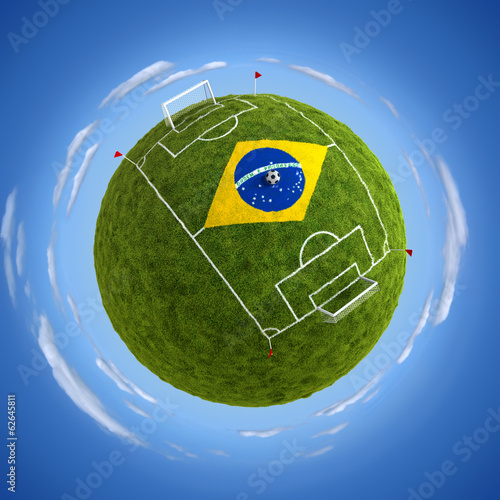 Illustration: Stadium with Brazil flag Stadium with Brazil flag