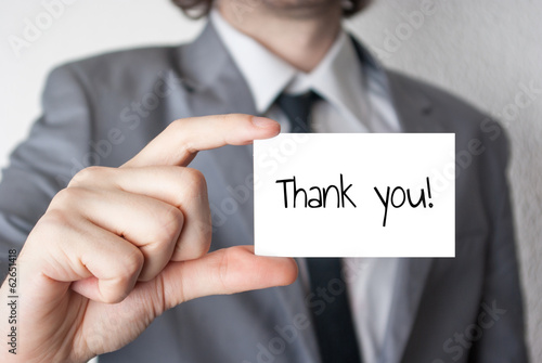 Photo: Thank you held in hand Thank you held in hand