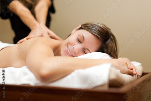 Photo: Woman receiving a massage Woman receiving a massage