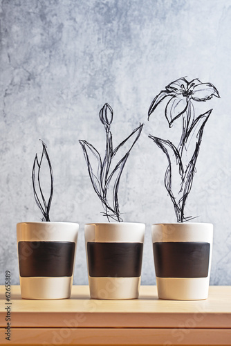 Photo: Flower Growth stages sketch Flower Growth stages sketch