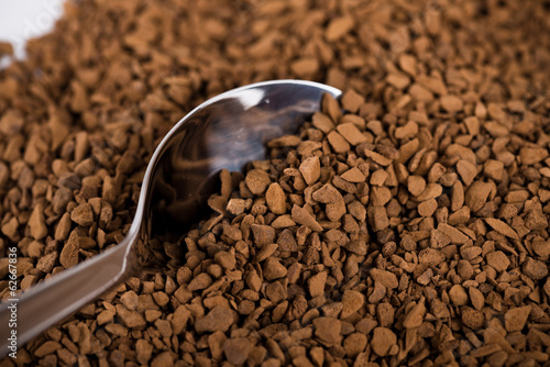 Photo: instant coffee and teaspoon instant coffee and teaspoon