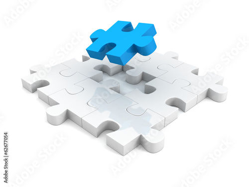Illustration: different blue piece of jigsaw puzzle structure different blue piece of jigsaw puzzle structure