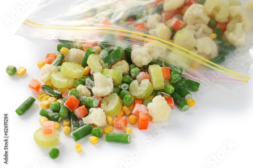 Photo: homemade frozen vegetables in freezer bag homemade frozen vegetables in freezer bag