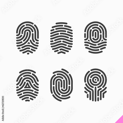 Vector: Fingerprint icons set Fingerprint icons set