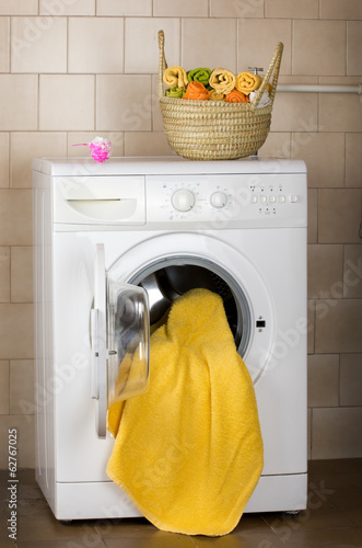 Photo: Washing machine in bathroom Washing machine in bathroom