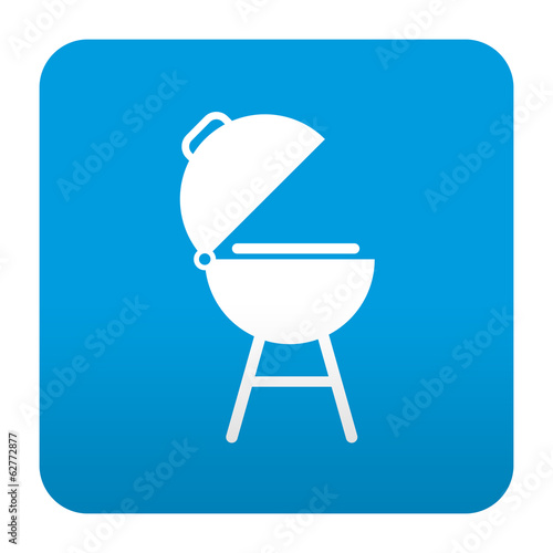Illustration: Etiqueta tipo app azul simbolo barbacoa Etiqueta tipo app azul simbolo barbacoa